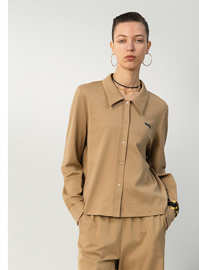 爱慕·CHUANG春夏季时空5女士纯棉双面布翻领长袖上衣CA451611