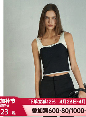 爱慕·CHUANG春夏季明动4女士舒适方领打底带杯背心上衣CA721161