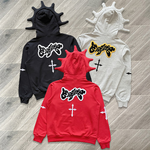 Glo Gang The Glory Full Zip Hoodie 刺绣个性尖角连帽卫衣