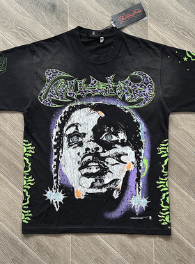 HELLSTAR STUDIOS 个性字母人像印花短袖T恤