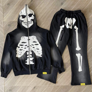 Cough 套装 骷髅骨骼刺绣卫衣长裤 Syrup Lot Awful That