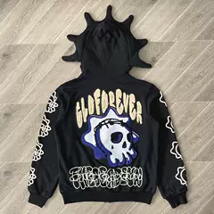 Glo Gang the Glory Full Zip Hoodie Drink Embroidery Cartoon Zipper Sweatshirt