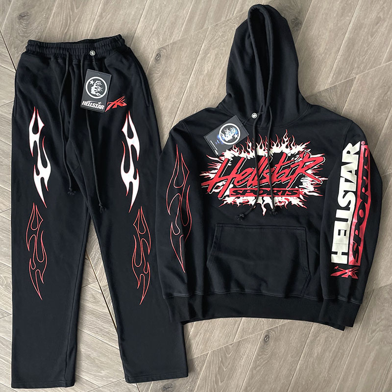 Hellstar Studios Airbrushed Skull 洗水连帽卫衣长裤套装
