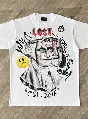 Lost intricacy BEN FRANK TEE 艺术人像男女休闲纯棉短袖T恤