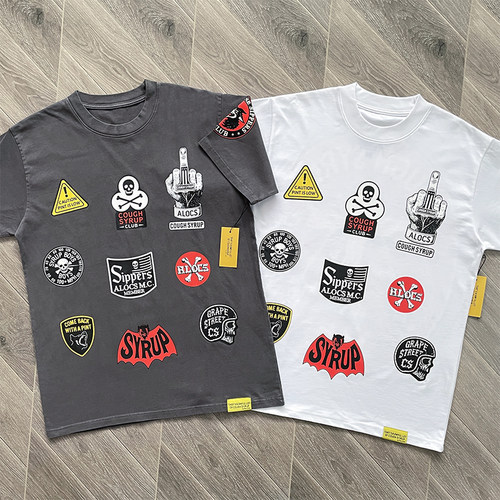 That's A Awful Lot of Cough Syrup 多元素印花休闲短袖T恤