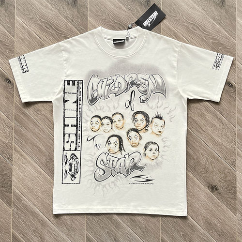 Hellstar Studios Tee卡通头像群像手绘风艺术字印花休闲短袖T恤