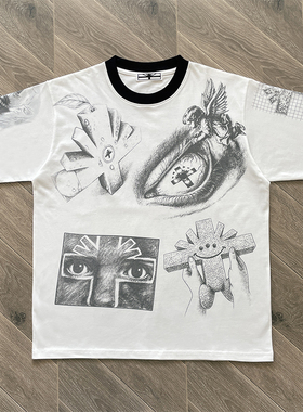 Vertabrae Push tee个性涂鸦印花纯棉短袖T恤