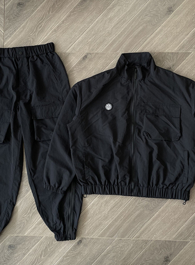 Glo Gang The Glory Full Zip  小logo休闲风衣外套长裤套装