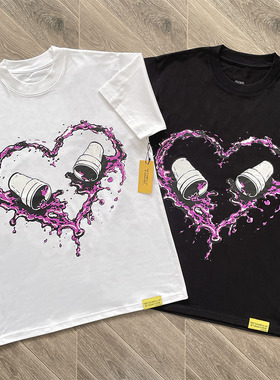 That's A Awful Lot of Cough Syrup 心形泼墨印花短袖T恤