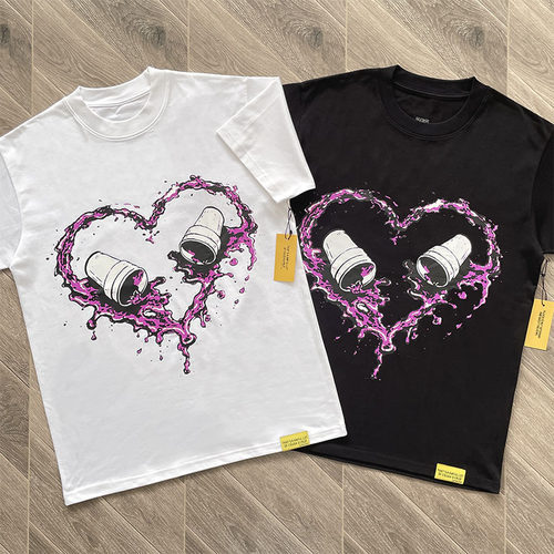 That's A Awful Lot of Cough Syrup 心形泼墨印花短袖T恤