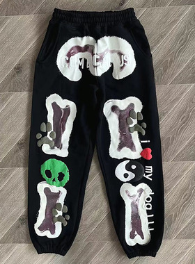 菲董明星同款 CPFM.XYZ Come my dog pants 骨头休闲运动长裤
