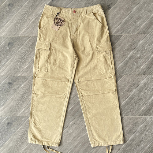 Hellstar Studios Embroidered trousers 卡其色刺绣工装长裤