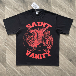 SAINT VANITY ins同款反穿字母印花休闲短袖T恤