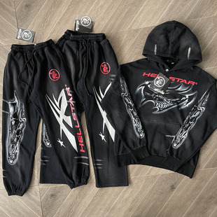 Hellstar Studios Airbrushed Skull 骷髅印花连帽卫衣长裤套装