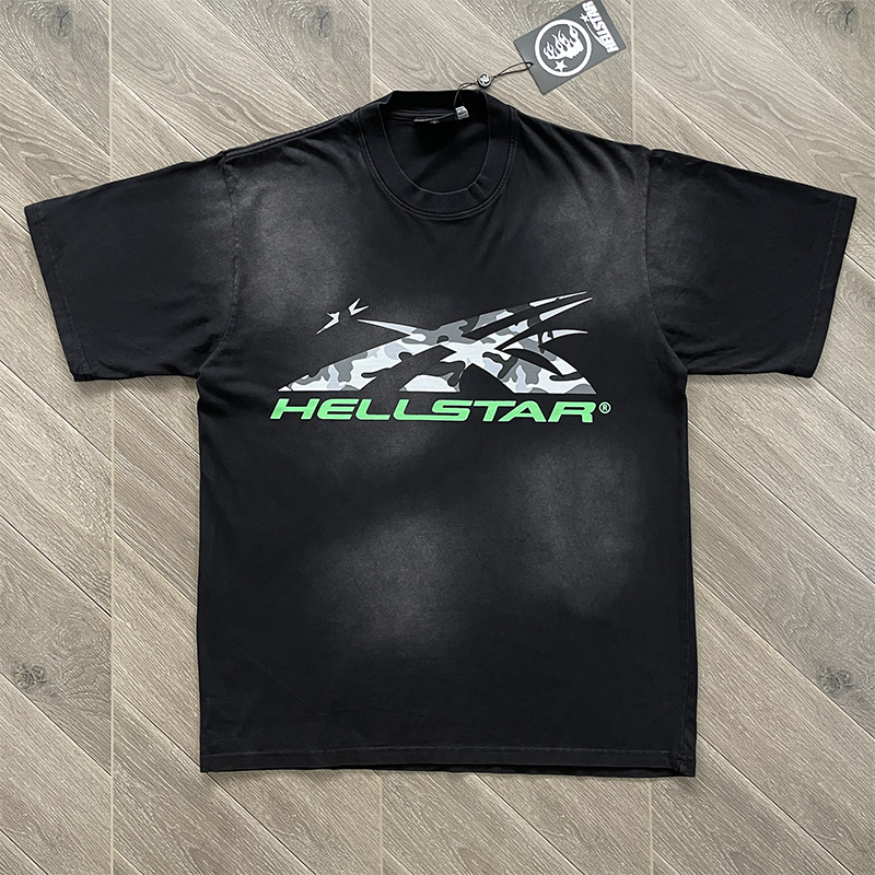 Hellstar Studios Gel Sport Logo tee迷彩印花洗水短袖T恤欧美潮