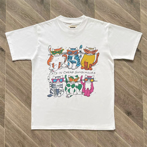 Purpose Tour 太阳镜猫街头复古潮流印花男女休闲短袖T恤