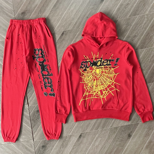 Sp5der 555555 Pink V2 Hoodie pants 明星同款长裤卫衣套装P*NK