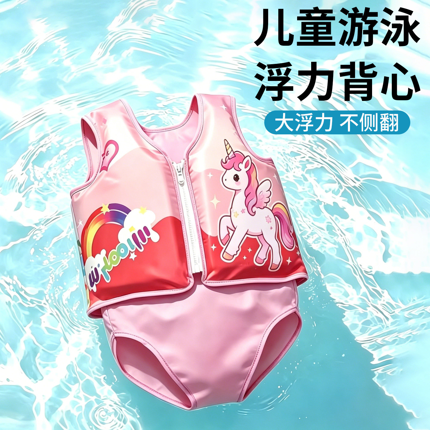 儿童游泳浮力衣救生衣男女童宝宝小孩加厚救生圈游泳装备浮力背心