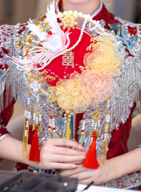 红色团扇新娘结婚材料包diy