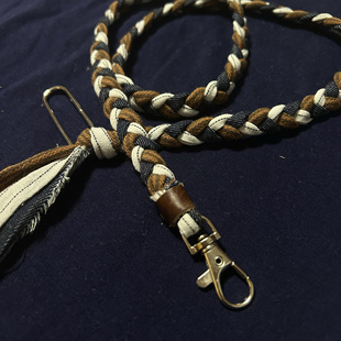 包包链手机链古布绳项链多功能手工编织男女复古日系挂绳波洛领带