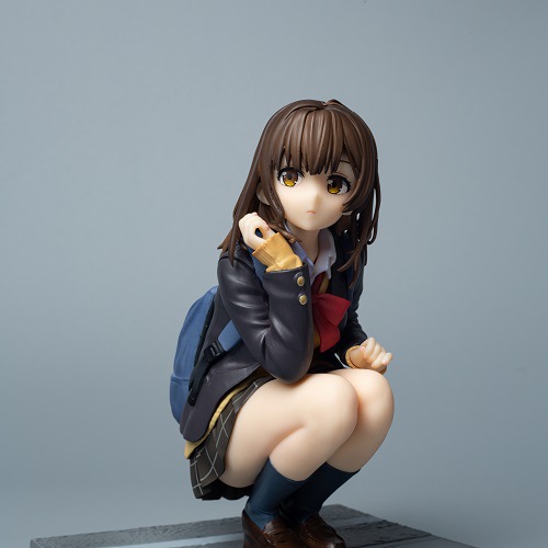 剃须然后捡到女高中生荻原沙优蹲姿美少女学生二次元制服手办模型