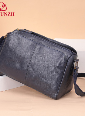 2025秋冬westal真皮单肩斜挎包妈妈包中年女式斜挎包大容量牛皮