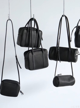 2025秋冬极简风羊皮保龄球包2025新款日本Aeta鹿皮纹真皮手提