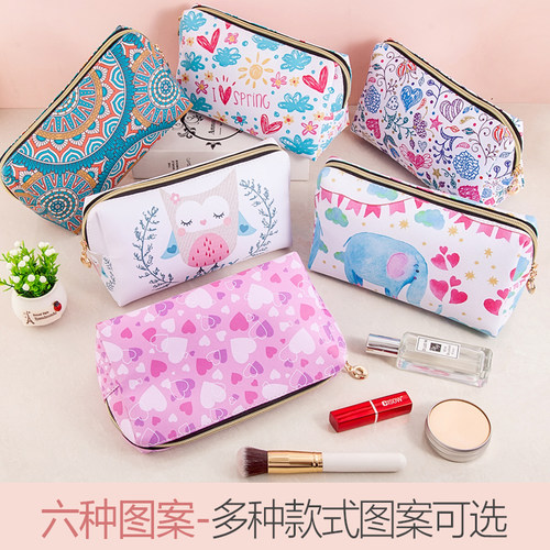 彩色PU化妆包女士口红彩妆收纳袋