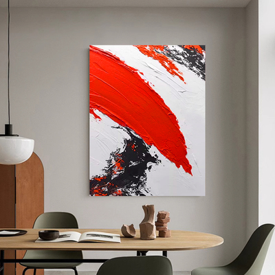 MHD纯手绘油画《岁月》轻奢沙发客厅装饰画红色玄关立体肌理壁画