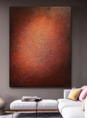 MHD原创手绘油画橙色沙发背景装饰设计走廊现代简约餐厅搭配油画