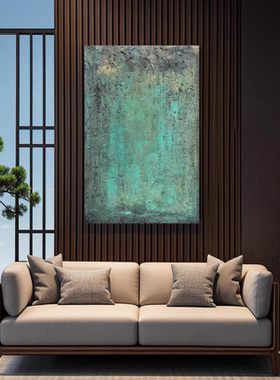 MHD高级艺术感《蓝色繁华》简约抽象客厅蓝色肌理感装饰画玄关画