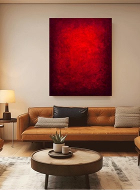 MHD手绘油画《光迸潮线》红色餐厅客厅沙发装饰餐厅现代艺术油画