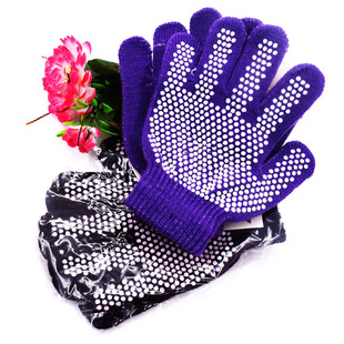 儿童小孩冬季保暖手套全连指通用带胶彩色防滑手套两元店货源批發