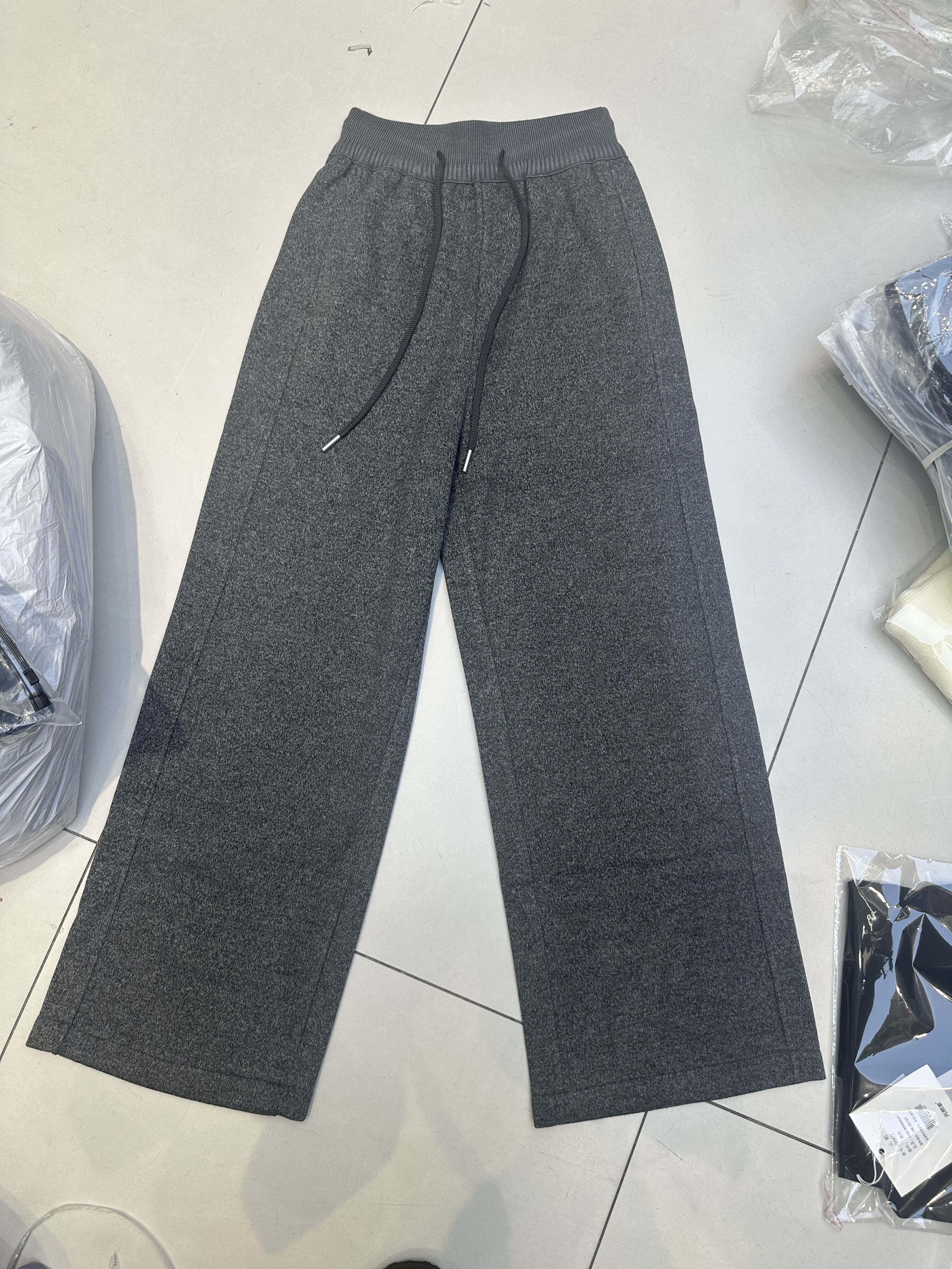 CJY程锦洋18855正品松紧腰宽松宝宝绒阔腿裤女2025冬季新款舒适潮