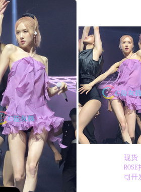 blackpink朴彩英rose同款女团表演出服kpop爵士舞台装挂脖打歌服