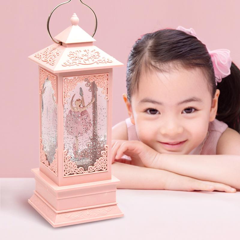 工厂创意旋转水晶风灯音乐八音盒儿童闺蜜夜灯生日教师节礼物