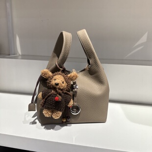 康康家新款复古休闲荔枝纹手提菜篮子包包实用时尚简约斜挎百搭包