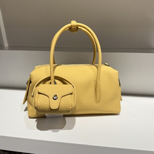 康康家新款 荔枝纹复古休闲慵懒风软皮手提保龄球包单肩斜挎女包