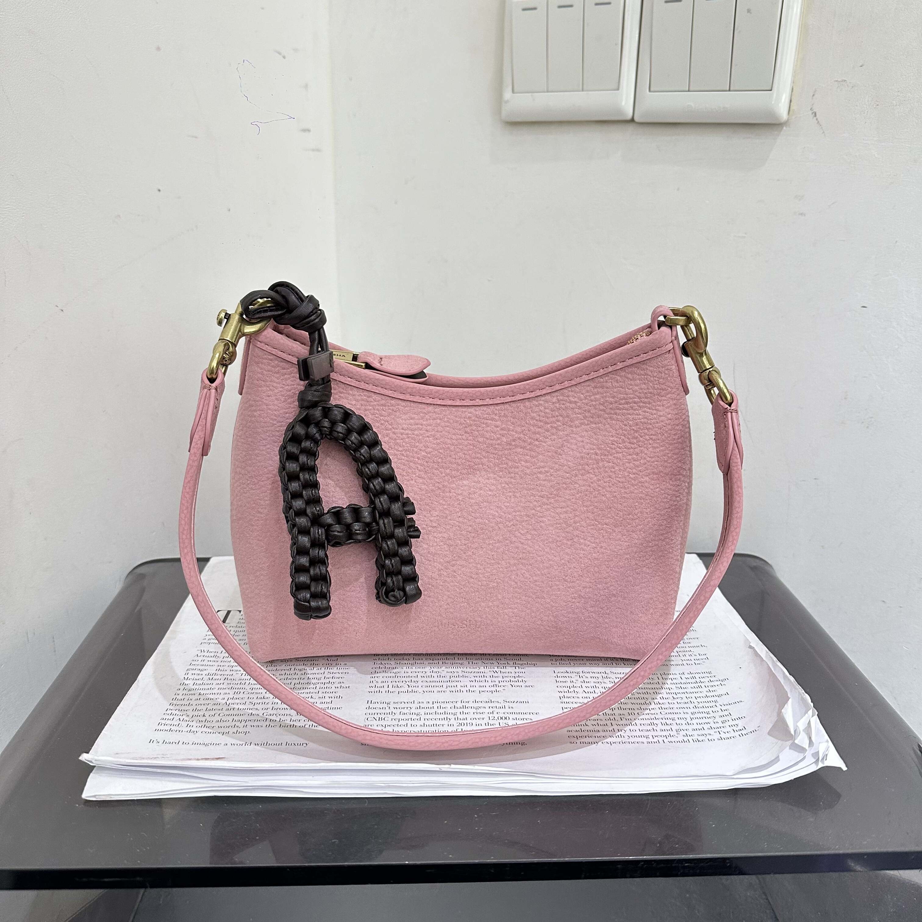 玛莎新款单肩腋下饺子包复古休闲慵懒风软皮斜挎女包韩版单肩包潮