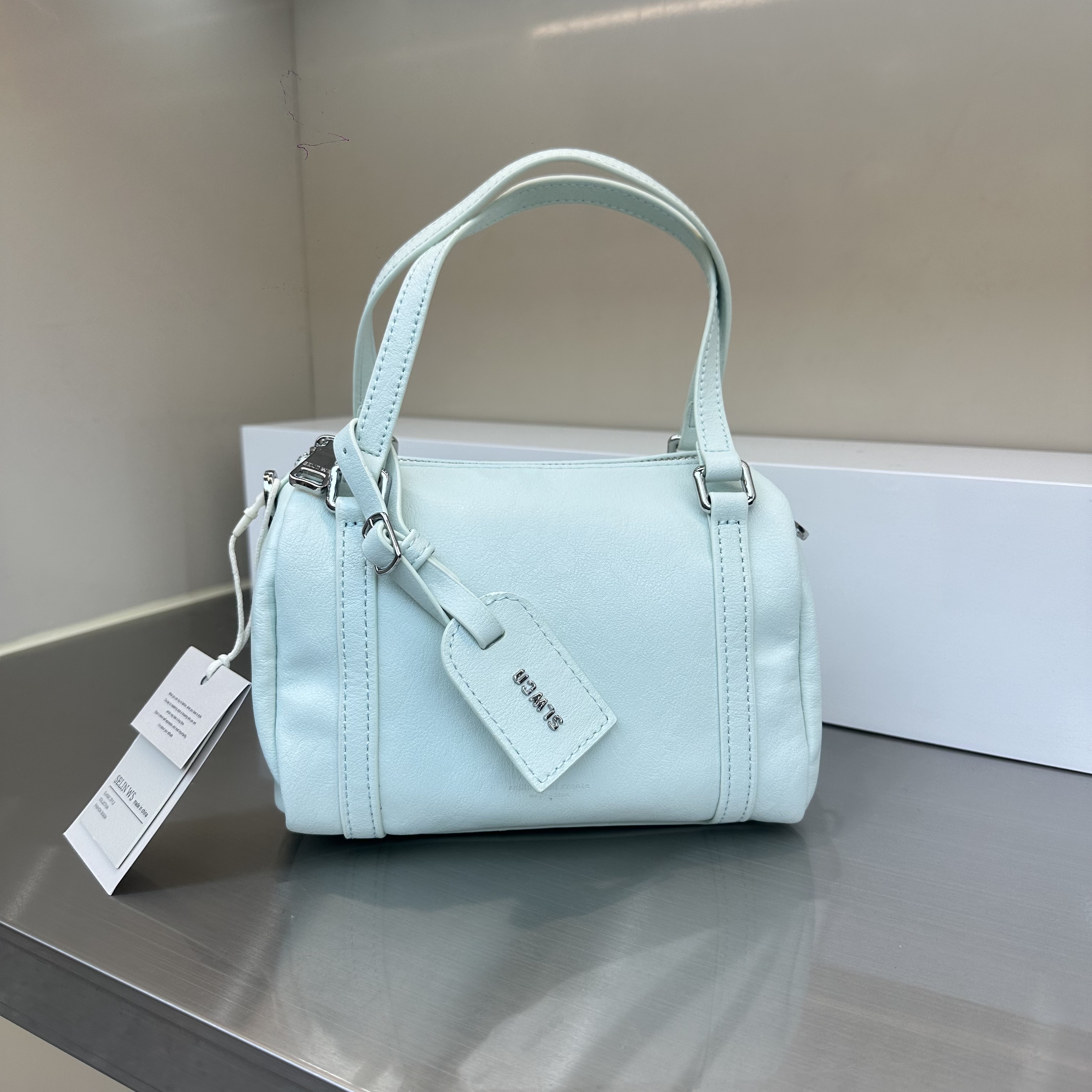 新款轻便时尚手提波士顿枕头包小众简约单肩休闲斜挎女包纯色软皮