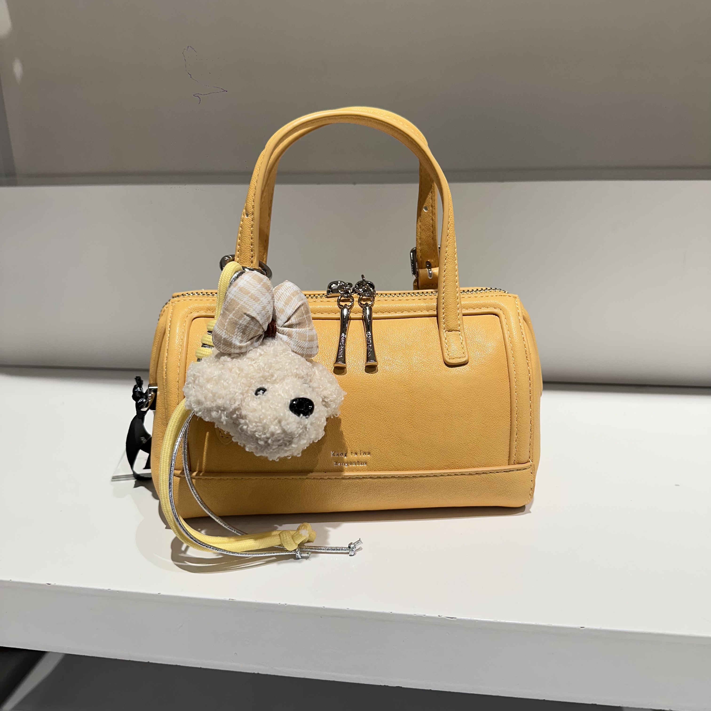 康康家新款时尚手提保龄球包百搭通勤软皮链条斜挎包休闲女包简约