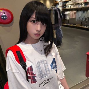 宽松情侣小众上衣ins 美式 复古辣妹贴布刺绣字母短袖 t恤女夏季 新款