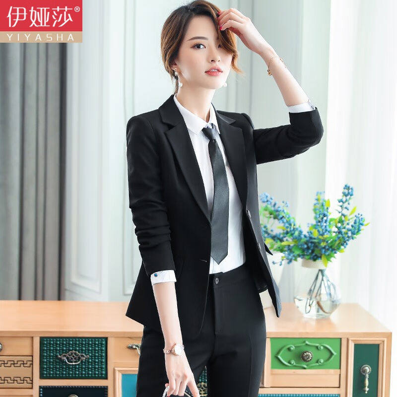 伊娅莎职业装西装套装女士气质面试正装商务西服外套银行上班工装