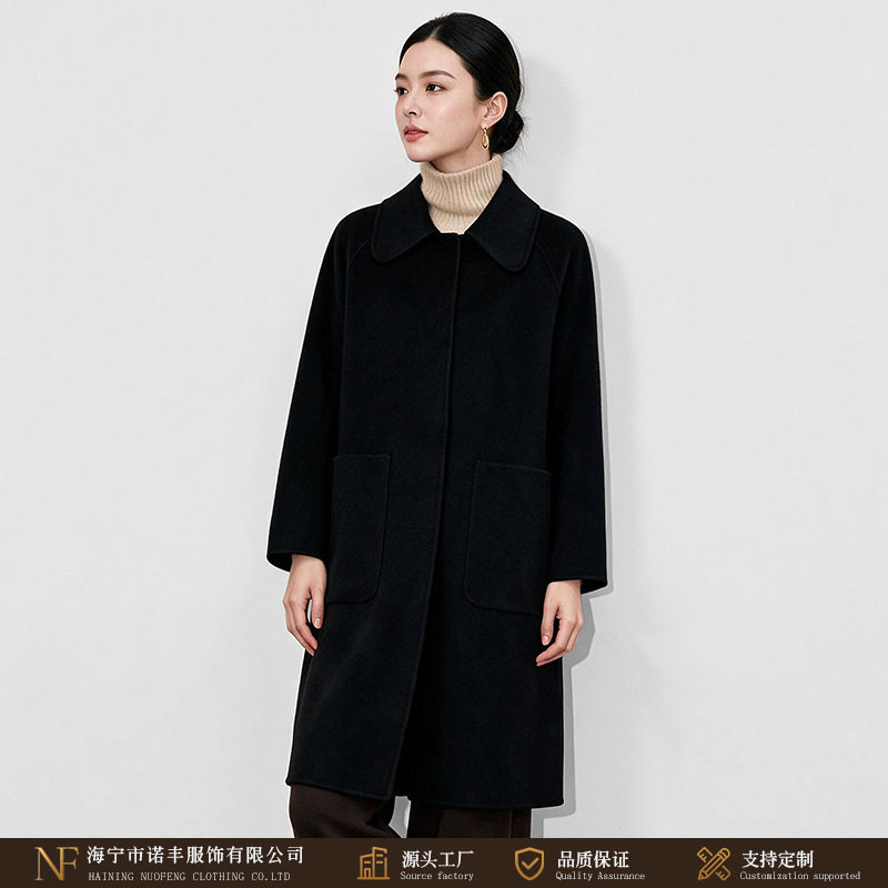 2026秋新款高端妈妈装胖MM时髦大码羊毛风衣双面毛呢大衣呢子外套