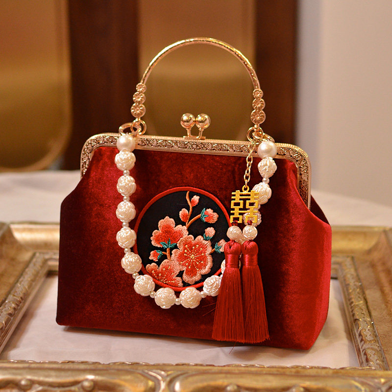 复古新中式礼服红色丝绒刺绣婚包新娘手提包斜挎包民族国风秀禾包,箱包皮具/热销女包/男包,通用款女包,淘宝优惠券,粉丝福利购,淘宝优惠卷