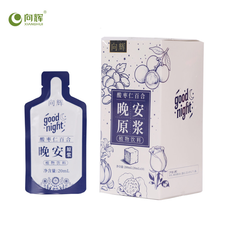 向辉晚安原浆 正品旗舰店酸枣仁茯苓百合桂圆莲子玫瑰原浆饮