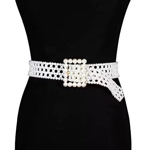 外贸女士腰带腰链腰封  珍珠扣长裙短裙百搭优雅复古日系欧美性感