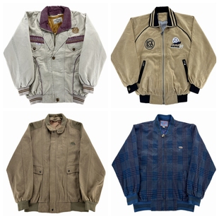 vintage古着棒球服复古哈灵顿工装阿美咔叽港风做旧秋冬外套V422