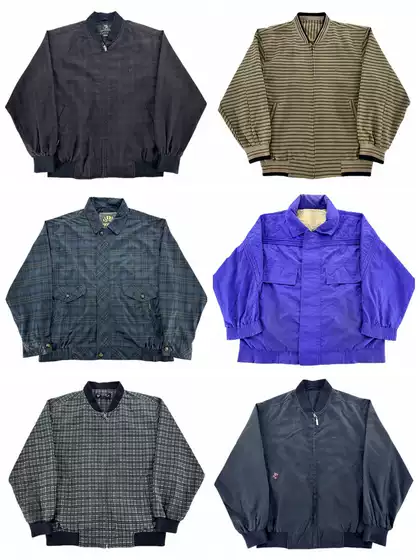Vintage Baseball Jacket Retro Harrington Workwear Amekaji Hong Kong Style Distressed Spring and Autumn Jacket V356
