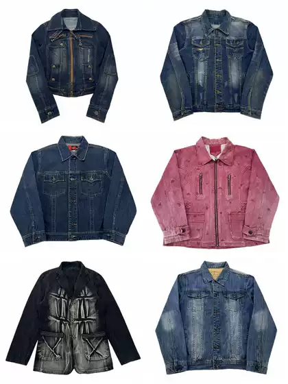 Vintage American Retro Washed Denim Bf Amekaji Second-Hand Hong Kong Style Unisex Distressed Jacket N58